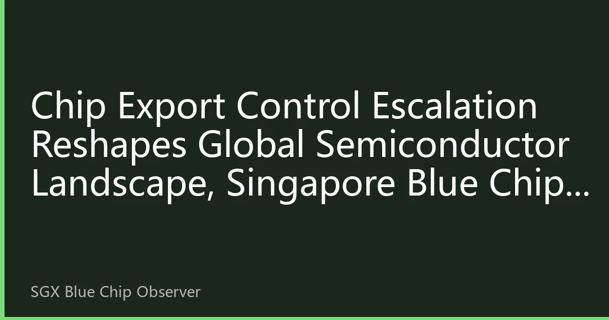 Chip Export Control Escalation Reshapes Global Semiconductor Landscape, Singapore Blue Chips See Order-Shift Opportunities