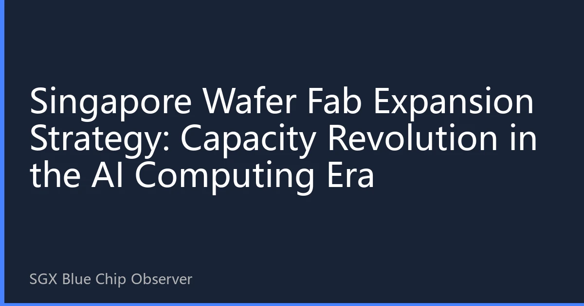 Singapore Wafer Fab Expansion Strategy: Capacity Revolution in the AI Computing Era