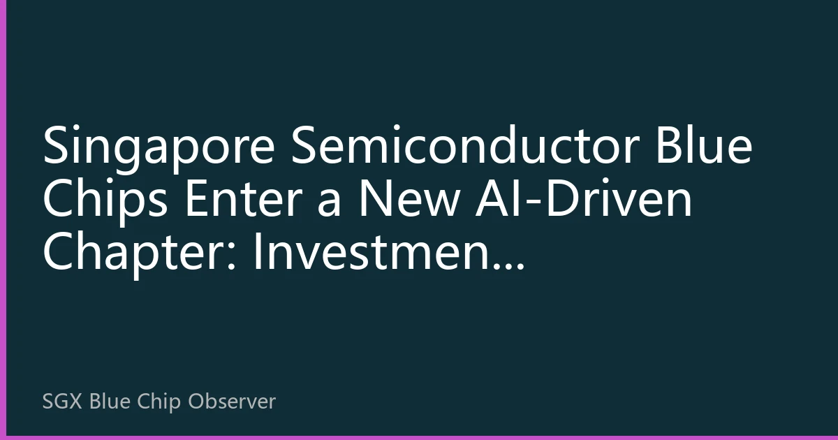 Singapore Semiconductor Blue Chips Enter a New AI-Driven Chapter: Investment Opportunities in Supply Chain Restructuring